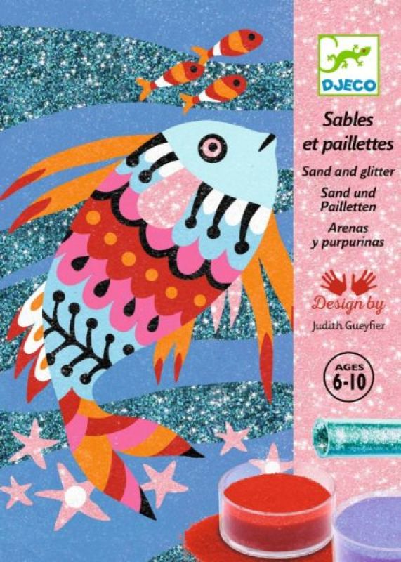 Coffret Sables et Paillettes Arc en Ciel de Poissons Djeco Coffret Sables et Paillettes Arc en Ciel de Poissons de chez Djeco, collection Les plus grands