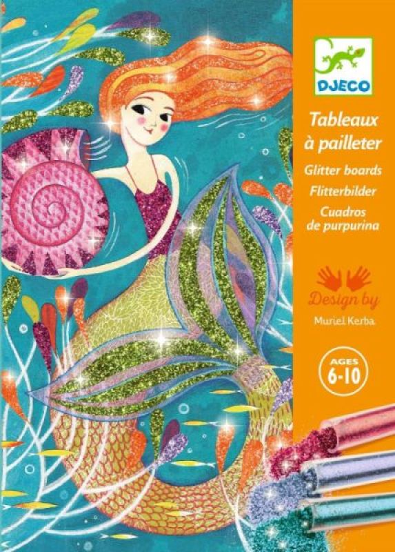 Coffret Tableaux Paillettes La Lumière des Sirènes Djeco Coffret Tableaux Paillettes La Lumière des Sirènes de chez Djeco, collection Les plus grands