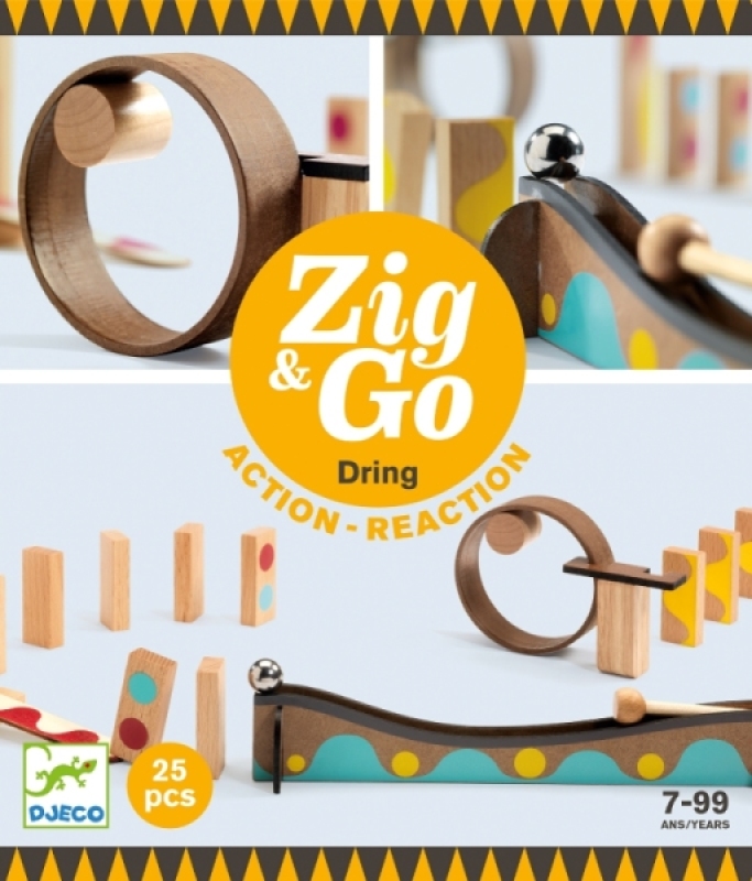 Jeu de Réaction Zig and Go Dring - 25 pièces de chez Djeco, collection Construction