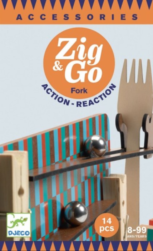 Jeu de Réaction Zig & Go - Fork - 14 pcs de chez Djeco, collection Construction