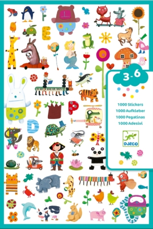 Kit 1000 Stickers pour les petits de chez Djeco, collection Les petits