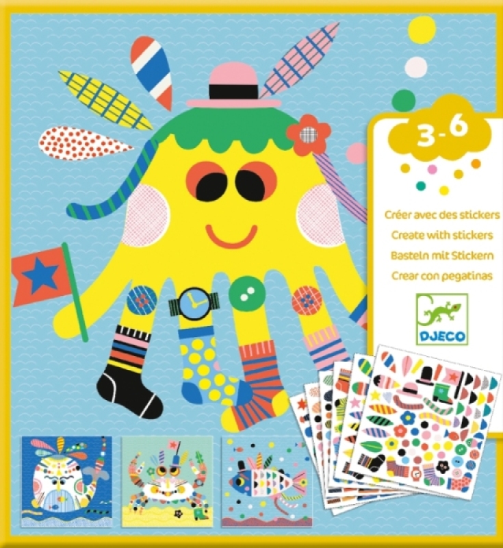 Kit Créer avec des Stickers Marins de chez Djeco, collection Les petits