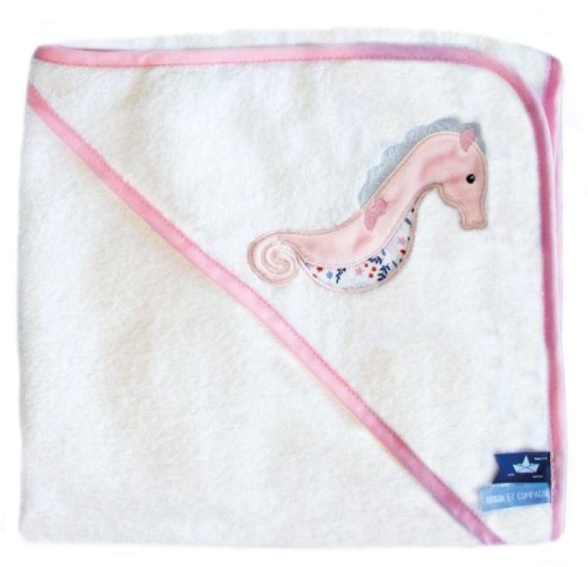 Doudou et Compagnie Cape de Bain Hippocampe Rose Sous l'Océan Doudou et Compagnie Cape de Bain Hippocampe Rose Sous l'Océan