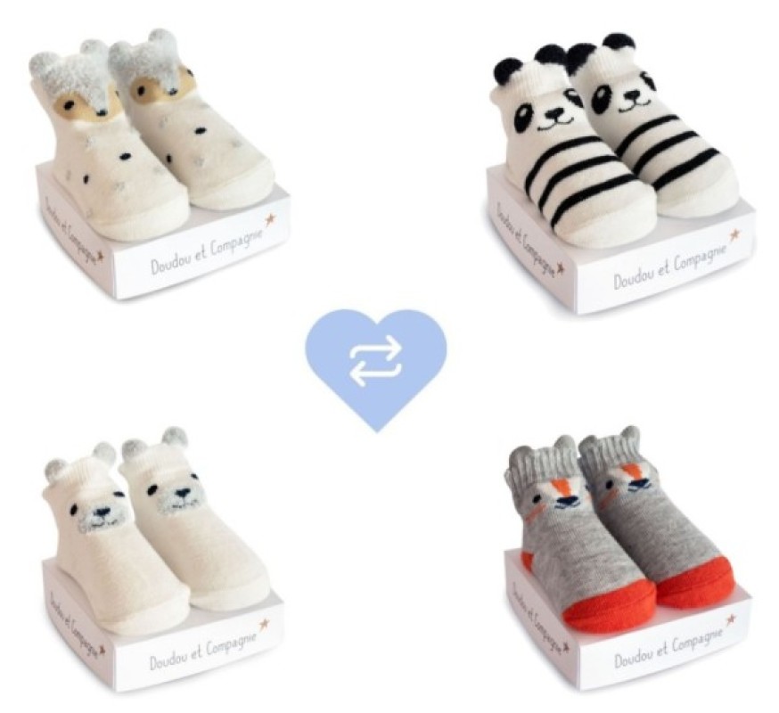 Chaussettes Naissance Garçon - Modèle Aléatoire Doudou et Compagnie Chaussettes Naissance Garçon - Modèle Aléatoire de chez Doudou et Compagnie, collection Chaussettes et Chaussons