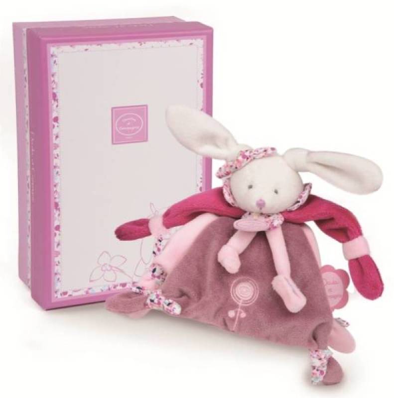 Doudou et Compagnie Doudou Attache Tétine Lapin Cerise - 17 cm Doudou et Compagnie Doudou Attache Tétine Lapin Cerise - 17 cm