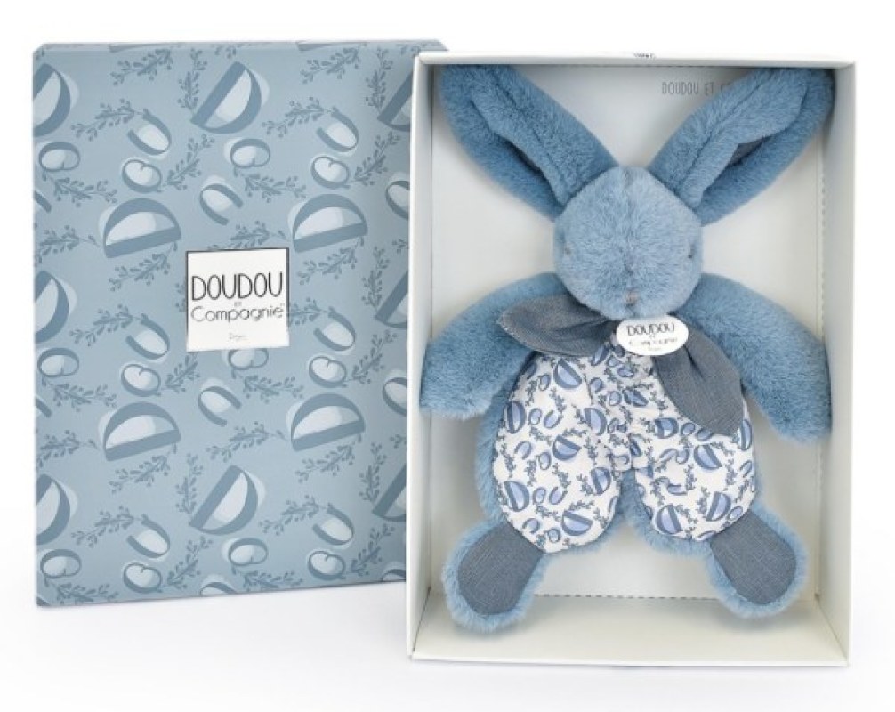 Doudou Lapin Bleu PM Lapin Doudou Doudou et Compagnie Doudou Lapin Bleu PM Lapin Doudou de chez Doudou et Compagnie, collection Lapin Doudou