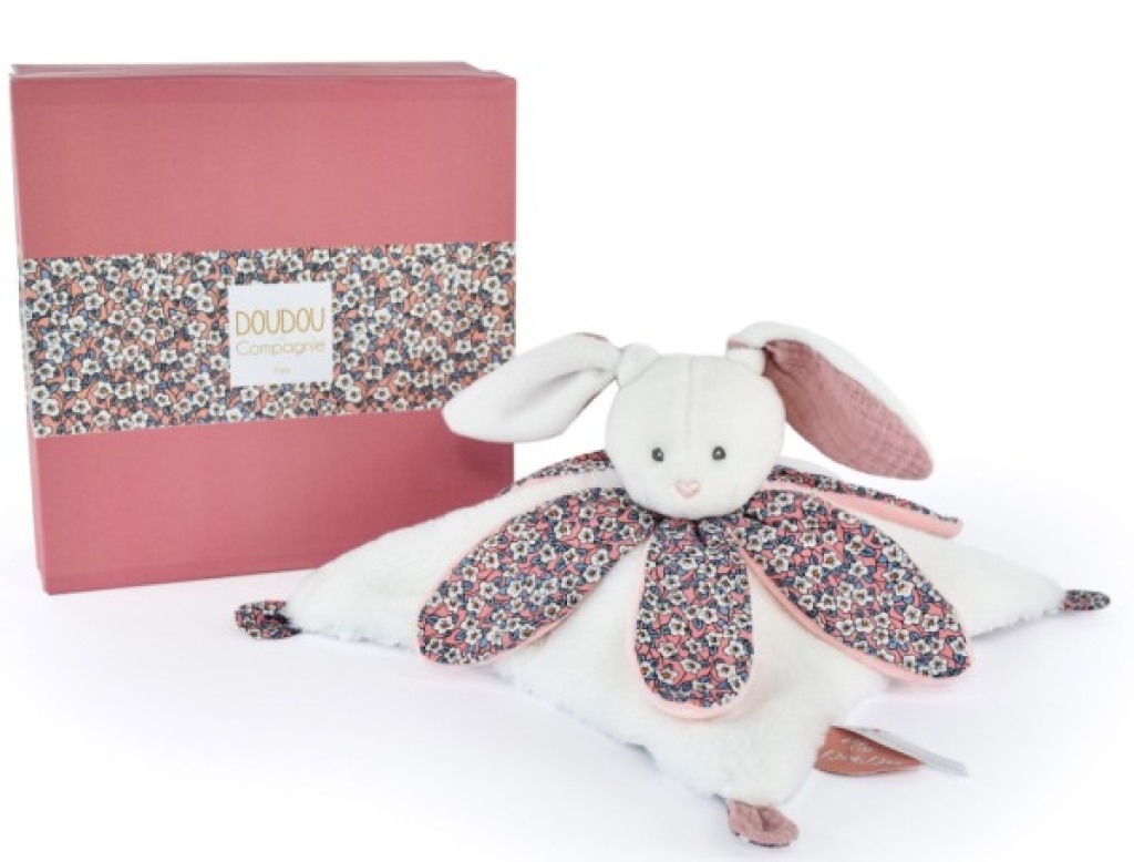 Doudou Lapin Rose Bohaime Doudou et Compagnie Doudou Lapin Rose Bohaime de chez Doudou et Compagnie, collection Bohaime