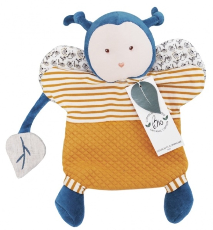 Doudou Marionnette Abeille Pollen Bio Doudou et Compagnie Doudou Marionnette Abeille Pollen Bio de chez Doudou et Compagnie, collection Pollen Abeille Bio