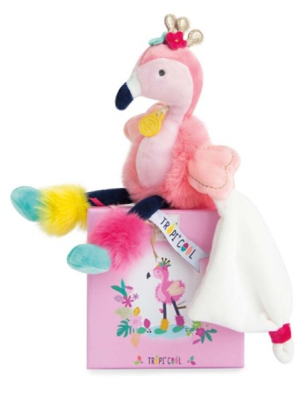 Doudou et Compagnie Doudou Pantin Flamant Rose Tropi'Cool Doudou et Compagnie Doudou Pantin Flamant Rose Tropi'Cool
