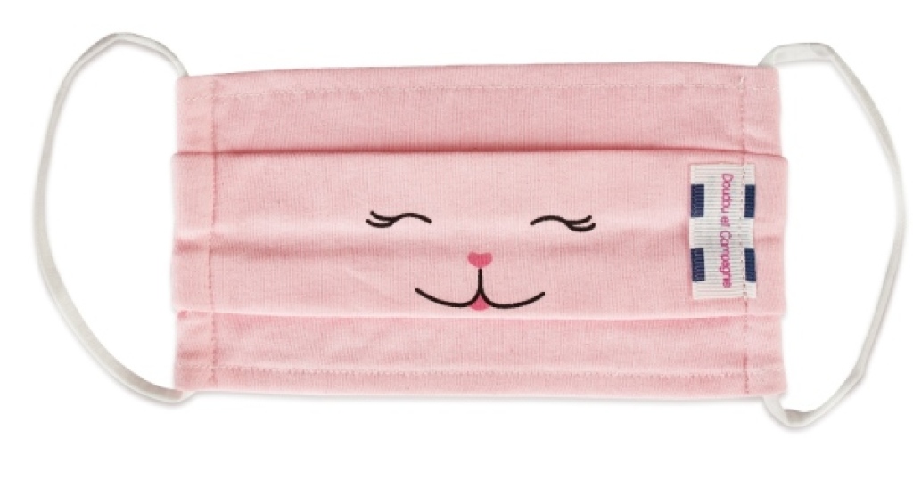 Masque Chat Rose Taille S Doudou et Compagnie Masque Chat Rose Taille S de chez Doudou et Compagnie, collection Protection et Solidarité