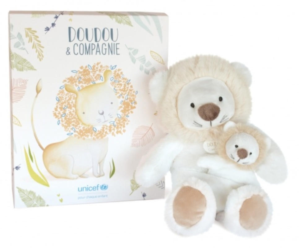 Peluche bébé et moi Lion Unicef de chez Doudou et Compagnie, collection UNICEF Doudou et Compagnie