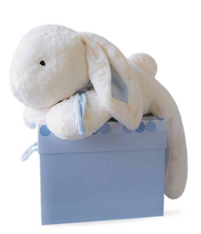 Peluche Grand Lapin Bleu - 75 cm Doudou et Compagnie Peluche Grand Lapin Bleu - 75 cm de chez Doudou et Compagnie, collection Doudou Tendre