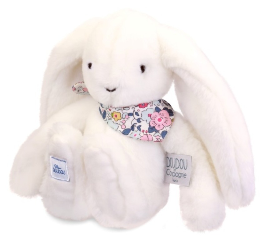 Peluche Lapin Fleurette Blanc - 25 cm Doudou et Compagnie Peluche Lapin Fleurette Blanc - 25 cm de chez Doudou et Compagnie, collection Lapin Fleurette