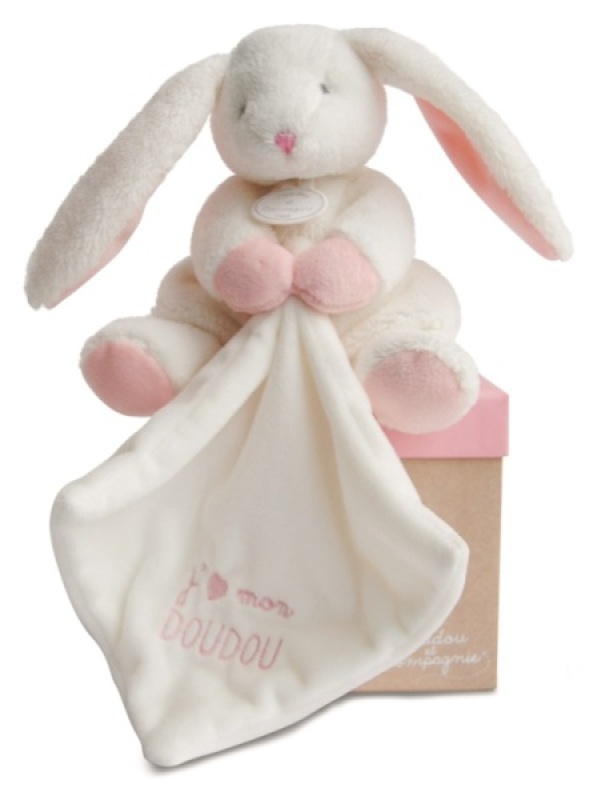 Peluche Lapin Rose avec Doudou - 20 cm Doudou et Compagnie Peluche Lapin Rose avec Doudou - 20 cm de chez Doudou et Compagnie, collection J'aime mon Doudou
