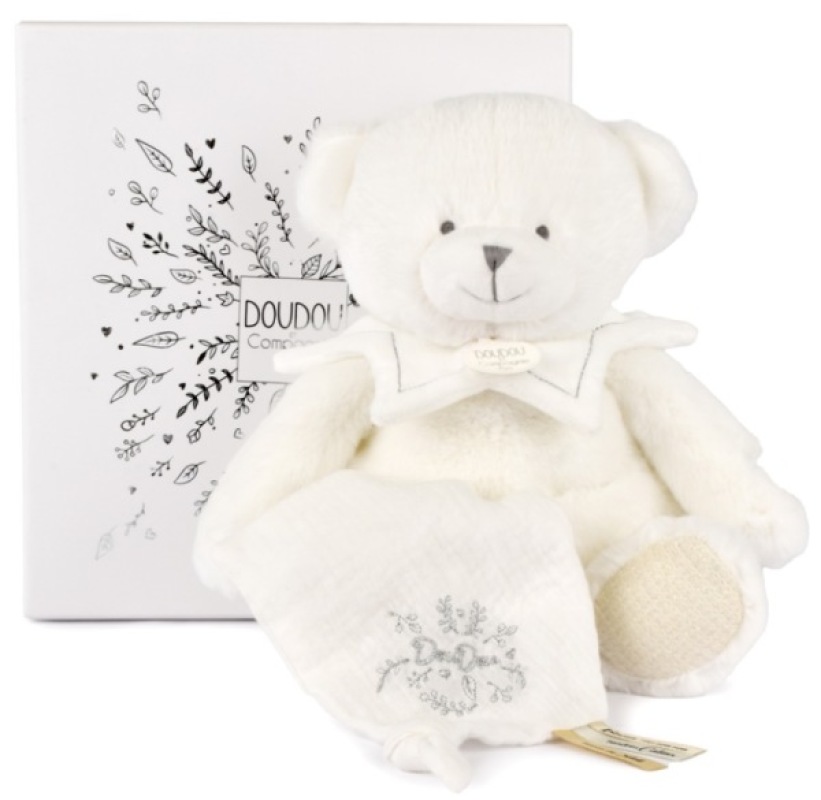Peluche Pantin Ours Blanc Anniversaire 25 ans Doudou et Compagnie Peluche Pantin Ours Blanc Anniversaire 25 ans de chez Doudou et Compagnie, collection Doudou Anniversaire 25 ans