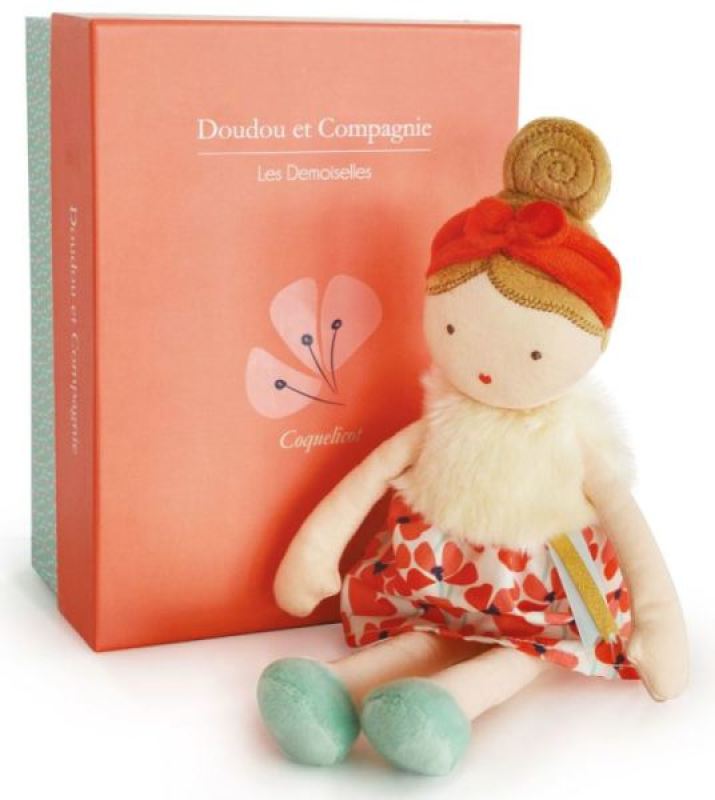 Peluche Poupée Coquelicot Demoiselle Vintage - 30 cm Doudou et Compagnie Peluche Poupée Coquelicot Demoiselle Vintage - 30 cm de chez Doudou et Compagnie, collection Demoiselles Doudou