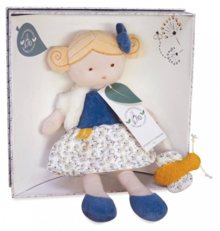 Poupée Abeille Pollen Bio Doudou et Compagnie Poupée Abeille Pollen Bio de chez Doudou et Compagnie, collection Pollen Abeille Bio