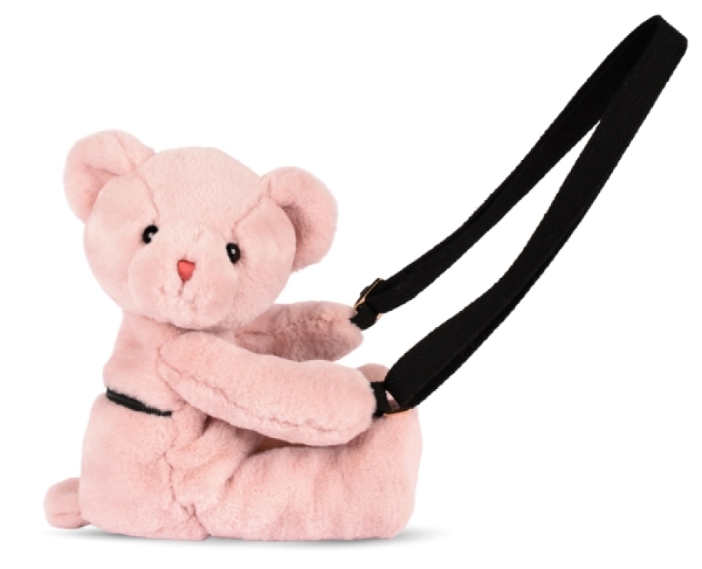 Sac Bandoulière Ours Rose Poudré Doudou et Compagnie Sac Bandoulière Ours Rose Poudré de chez Doudou et Compagnie, collection Déco et Accessoires
