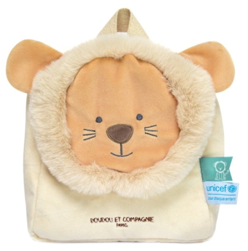 Sac à Dos Lion Unicef Doudou et Compagnie Sac à Dos Lion Unicef de chez Doudou et Compagnie, collection UNICEF Doudou et Compagnie