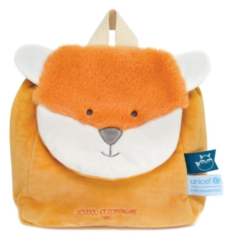 Sac à Dos Renard Unicef Doudou et Compagnie Sac à Dos Renard Unicef de chez Doudou et Compagnie, collection UNICEF Doudou et Compagnie