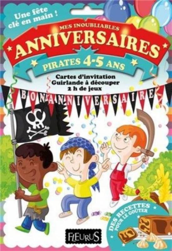 Pochettes Anniversaires Pirates 4-5 ans de chez Fleurus, collection Mon Anniversaire