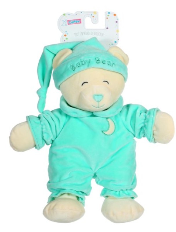 Peluche Ours Baby Bear Vert Menthe - 30 cm Gipsy Peluche Ours Baby Bear Vert Menthe - 30 cm de chez Gipsy, collection Baby Bear