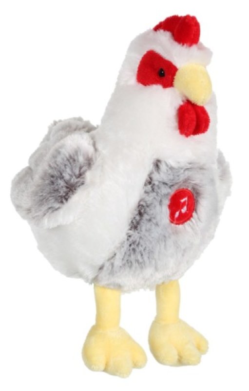 Peluche Poule Blanche et Grise - 22 cm Reconditionnée Gipsy Peluche Poule Blanche et Grise - 22 cm Reconditionnée de chez Gipsy, collection Animaux en peluche