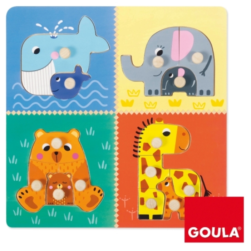 Puzzle Encastrement mamans et bébés Animaux de chez Goula, collection Puzzles