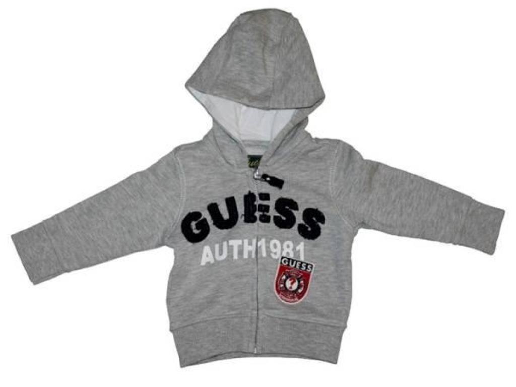 Guess Enfant Gilet Zippé à Capuche Gris Chiné 12 mois Guess Enfant Gilet Zippé à Capuche Gris Chiné 12 mois