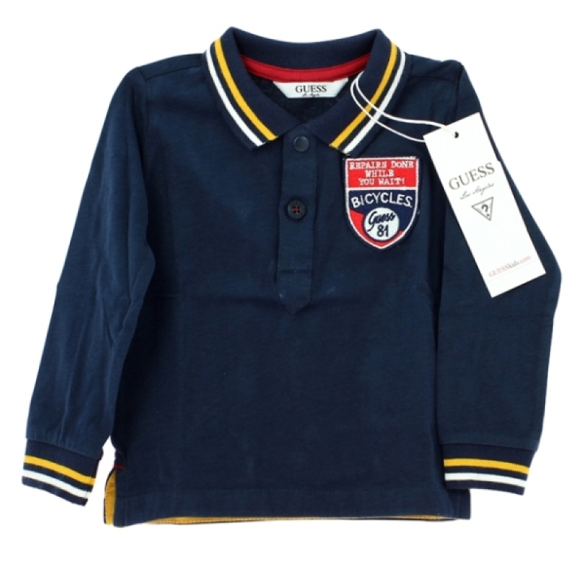 Polo Bleu Marine Manches Longues Guess Enfant Polo Bleu Marine Manches Longues de chez Guess Enfant, collection Baby Jeans Boys