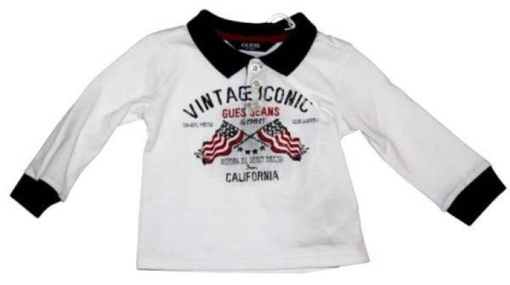 Polo Manches Longues Optic White - 18 mois Guess Enfant Polo Manches Longues Optic White - 18 mois de chez Guess Enfant, collection Baby Jeans Boys