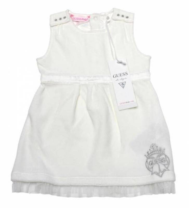 Guess Enfant Robe en Velours Ivoire 24 mois Guess Enfant Robe en Velours Ivoire 24 mois