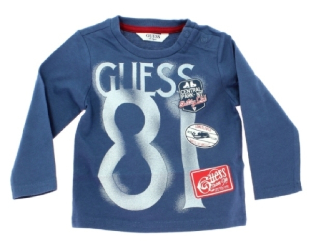 Tee-Shirt Bleu Manches Longues - 24 Mois Guess Enfant Tee-Shirt Bleu Manches Longues - 24 Mois de chez Guess Enfant, collection Baby Jeans Boys