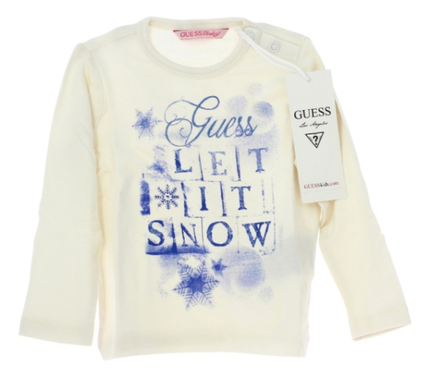 Guess Enfant Tee-Shirt Ivoire Manches Longues Fille 18 mois Guess Enfant Tee-Shirt Ivoire Manches Longues Fille 18 mois