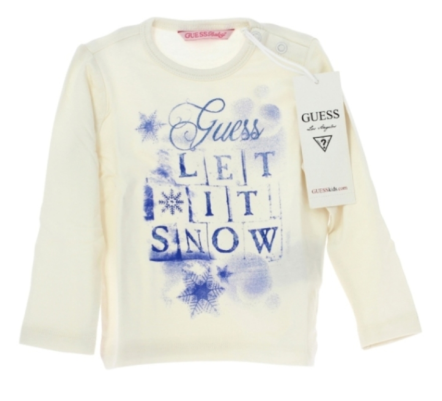Tee-Shirt Ivoire Manches Longues Fille 24 Mois Guess Enfant Tee-Shirt Ivoire Manches Longues Fille 24 Mois de chez Guess Enfant, collection Baby Jeans Girls