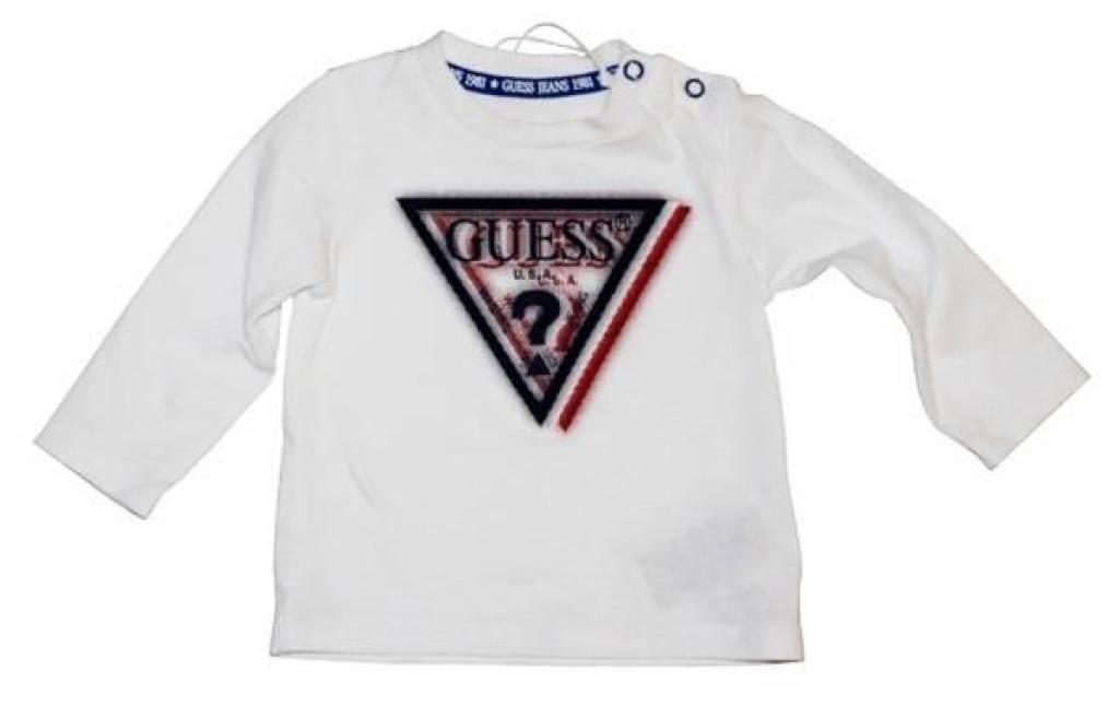 Guess Enfant Tee-Shirt Manches Longues Blanc 6/9 mois Guess Enfant Tee-Shirt Manches Longues Blanc 6/9 mois
