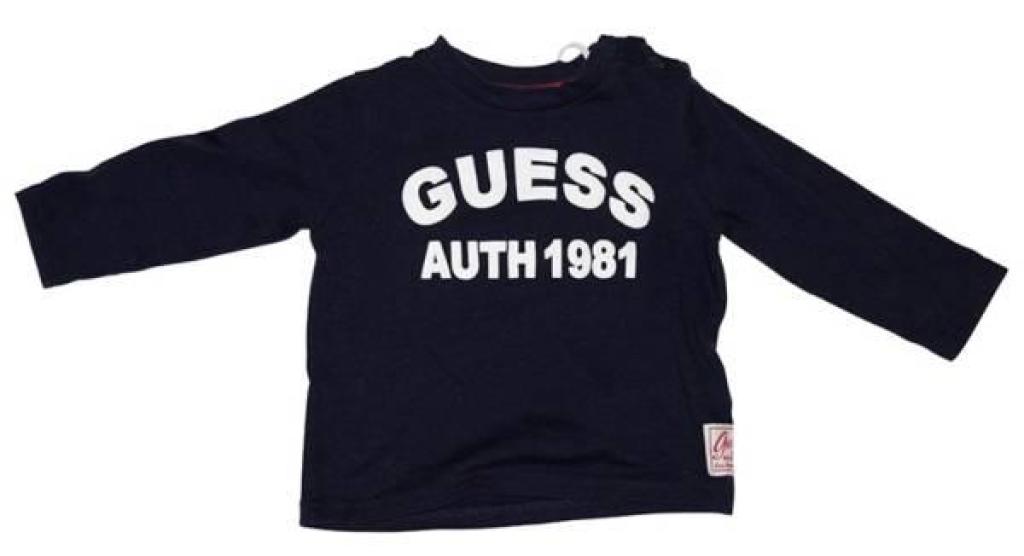 Tee-Shirt Manches Longues Bleu Marine 3/6 mois Guess Enfant Tee-Shirt Manches Longues Bleu Marine 3/6 mois de chez Guess Enfant, collection Baby Jeans Boys