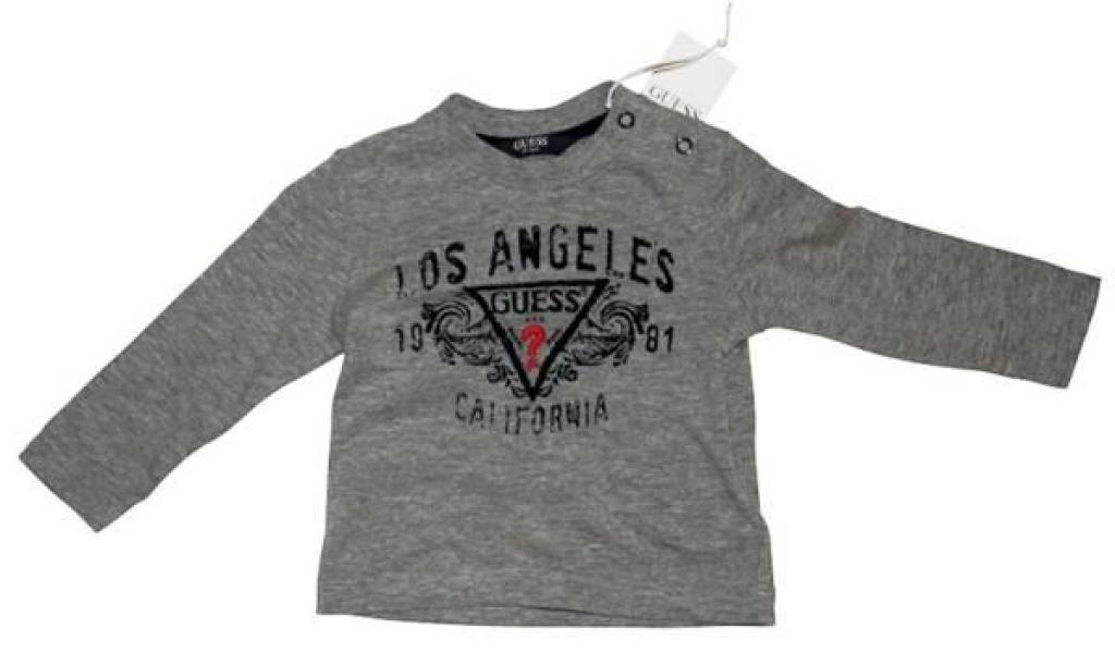 Guess Enfant Tee-Shirt Manches Longues Gris 9/12 mois Guess Enfant Tee-Shirt Manches Longues Gris 9/12 mois