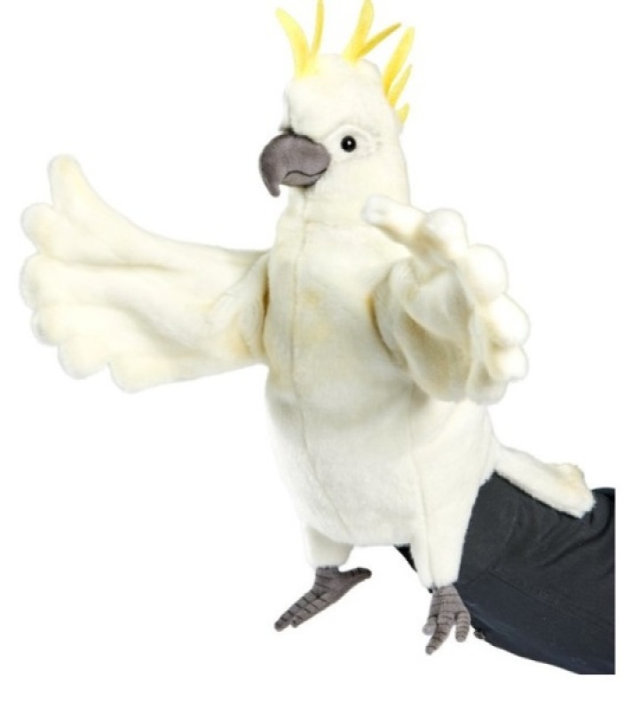 Peluche Marionnette Cacatoès Hansa Peluche Marionnette Cacatoès de chez Hansa, collection Le monde des marionnettes