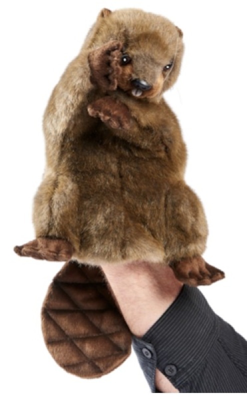Peluche Marionnette Castor Hansa Peluche Marionnette Castor de chez Hansa, collection Le monde des marionnettes