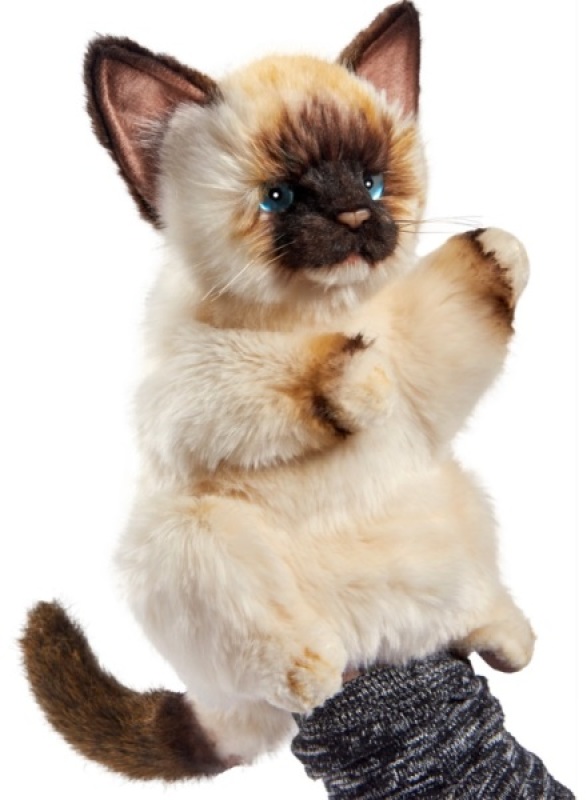 Peluche Marionnette Chat Siamois Hansa Peluche Marionnette Chat Siamois de chez Hansa, collection Le monde des marionnettes