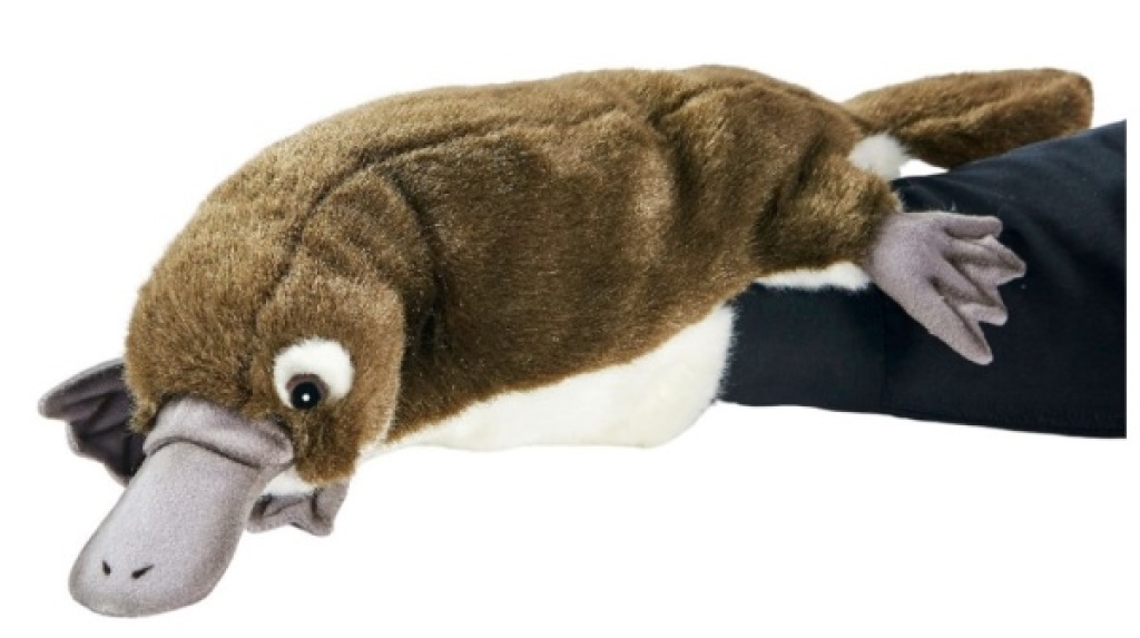 Peluche Marionnette Ornithorynque Hansa Peluche Marionnette Ornithorynque de chez Hansa, collection Le monde des marionnettes