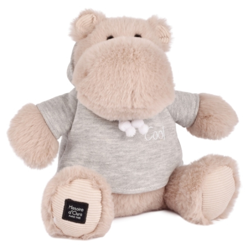 Peluche Hippopotame Beige avec sweat gris - 20 cm Histoire d Ours Peluche Hippopotame Beige avec sweat gris - 20 cm de chez Histoire d Ours, collection Hippo Happy Fun Family
