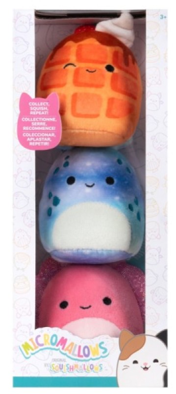 Coffret 3 Peluches Micromallows - Auggie - Weaver - Zinx Jazwares Coffret 3 Peluches Micromallows - Auggie - Weaver - Zinx de chez Jazwares, collection Squishmallows