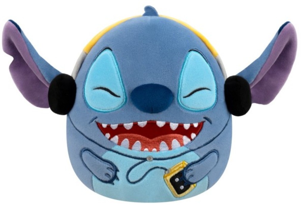 Peluche Stitch avec Ecouteurs Squishmallows Little Jazwares Peluche Stitch avec Ecouteurs Squishmallows Little de chez Jazwares, collection Squishmallows