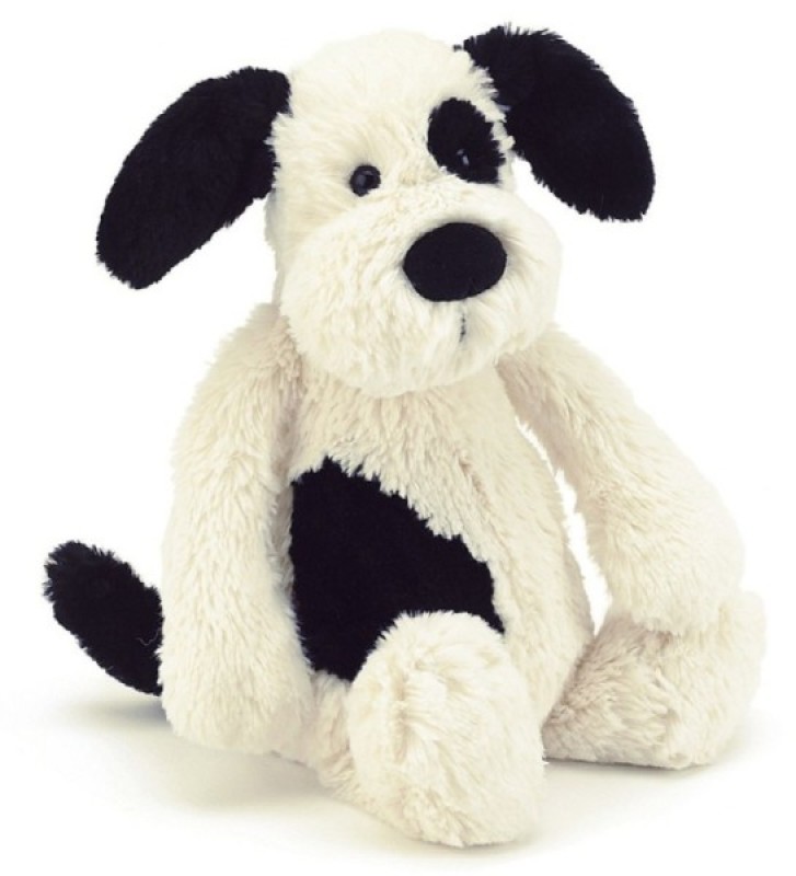 Peluche Chien Bashful Noir et Blanc Medium Jellycat Peluche Chien Bashful Noir et Blanc Medium de chez Jellycat, collection Bashfuls