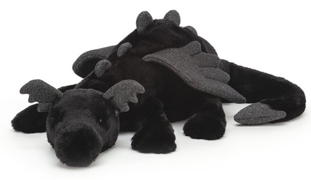 Peluche Dragon Onyx - 66 cm Jellycat Peluche Dragon Onyx - 66 cm de chez Jellycat, collection Scrumptious Loungers