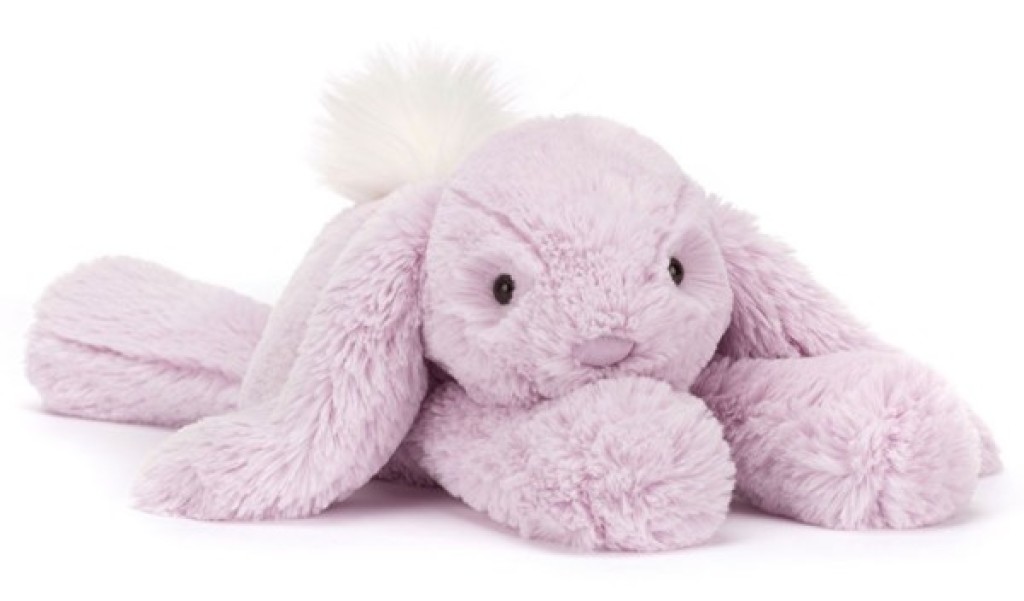 Peluche Lapin Lavande Smudge Medium Jellycat Peluche Lapin Lavande Smudge Medium de chez Jellycat, collection Smudges and Fuddlewuddle