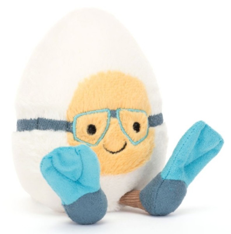 Peluche Oeuf Dur Plongé Amuseable Jellycat Peluche Oeuf Dur Plongé Amuseable de chez Jellycat, collection Amuseables