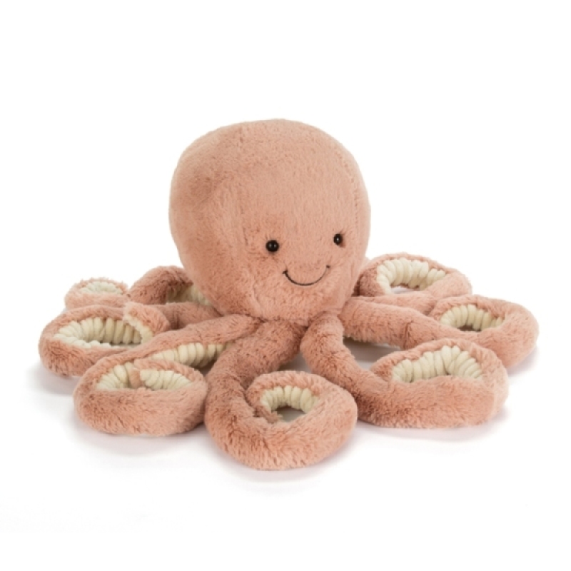 Peluche Poulpe Odell Rouge Brique Medium Jellycat Peluche Poulpe Odell Rouge Brique Medium de chez Jellycat, collection Sea and Garden Friends